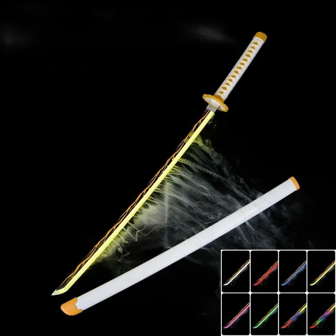 Yellow and white GlowKatanaX style with glowing yellow blade